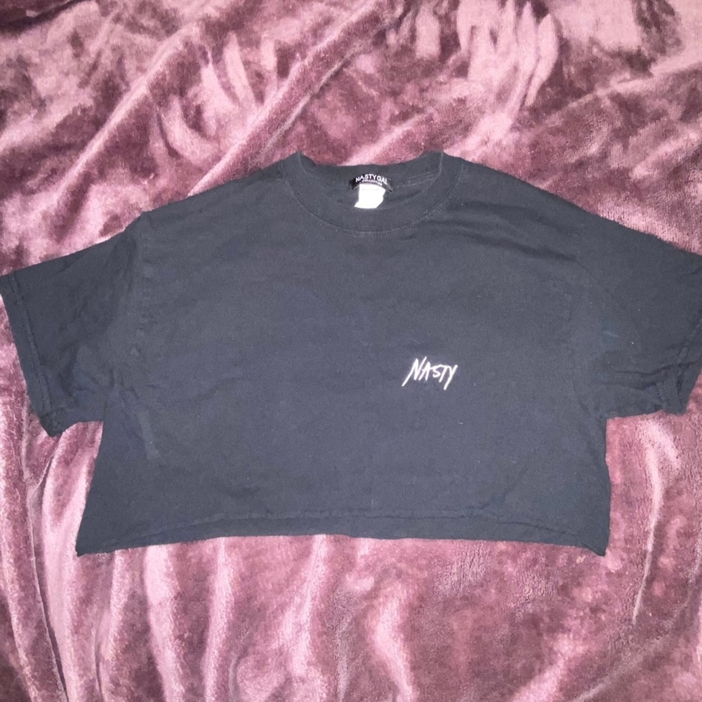nasty gal crop top black